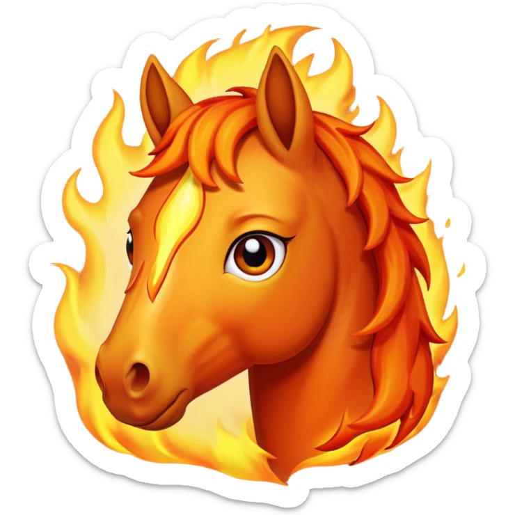 Happy fire horse emoji sad fire horse emoji worried fire horse emoji sticker