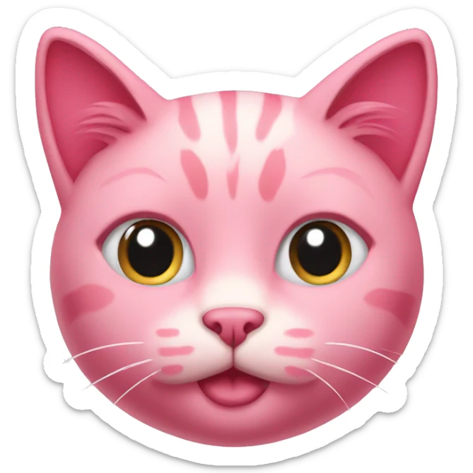 pink cat sticker
