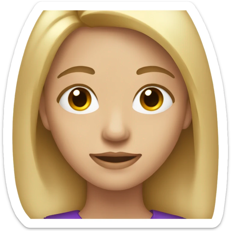 as in girl with blonde highlights with purple stain on her neck sticker