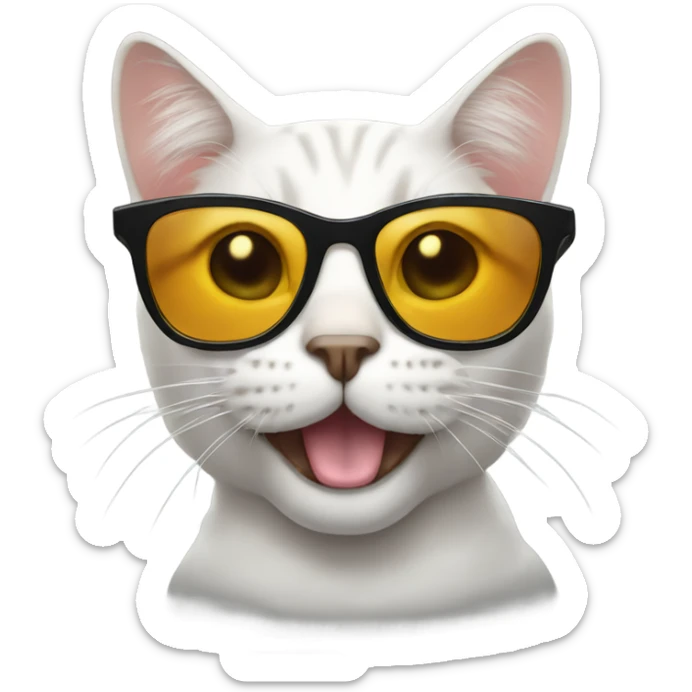 Cat with sunglasses sticker