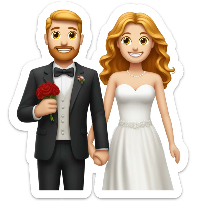 Mann mit roten haaren und frau mit blonden haaren heiraten sticker