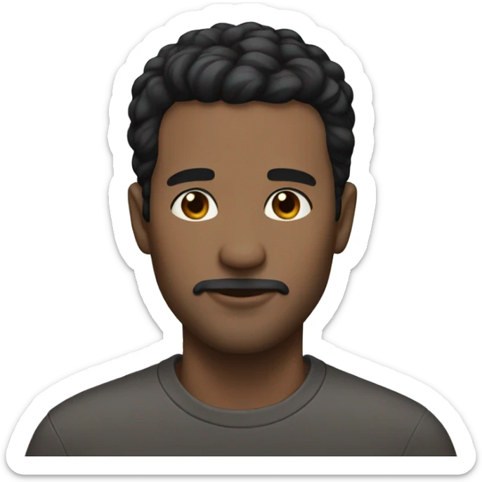 man - short black hair - no facial hair sticker