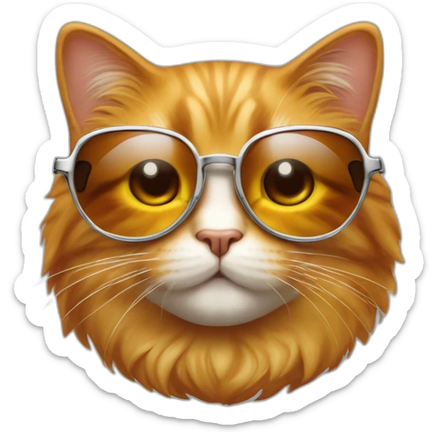 Un chat riche roux qui tient de l'argent avec des lunettes de soleil sticker