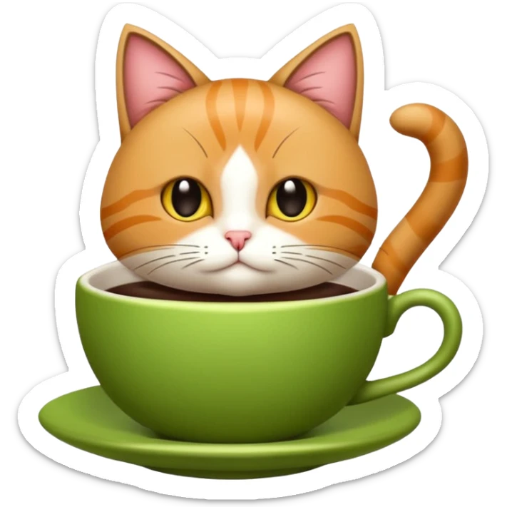 Dans eden kahverengi tüylü ve gözlü bir kedi sticker