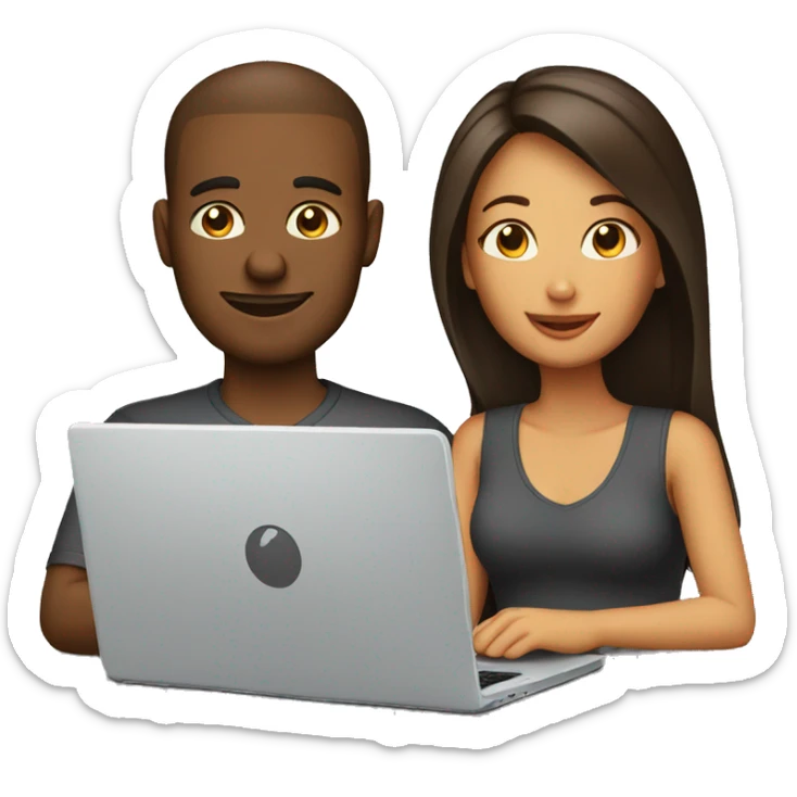couple in laptop sticker