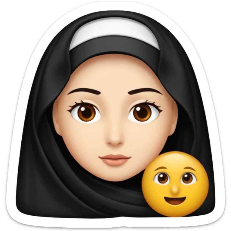 Gözleri kapalı, beyaz tenli ve siyah kıvırcık saçlı bir kadın avatar, battaniyeye sarılmış halde beyaz bir Türk kahvesi fincanından içeceğini huzurla yudumluyor. sticker