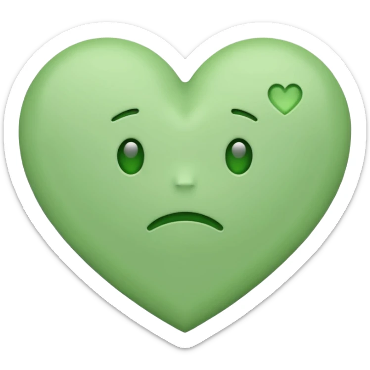 broken heart emoji in light green color similar to existing green heart emoji sticker
