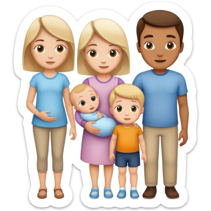 Family of 4 with 1 girl and 1 baby boy sticker