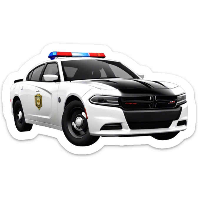 Police Car - Dodge Charger Pursuit (Model Year: 2022) (Iconic colour: Black and white) sticker
