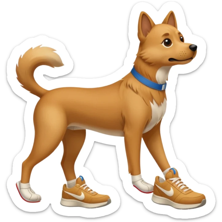 Q se vea más animado y q sus tres patas tengan zapatillas nike sticker