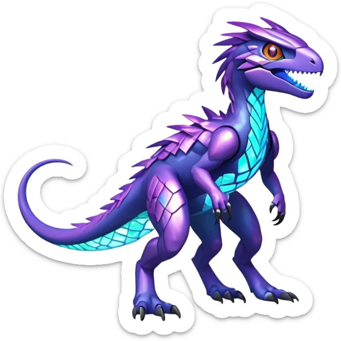 Shiny Nebula Futuristic Fakemon-Pokemon-Digimon-Spectrobes-Raptor-fusion, full body sticker