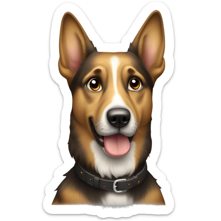 Bayerischer gebirgsschweißhund mit gelben Augen streckt frech die Zunge raus  sticker