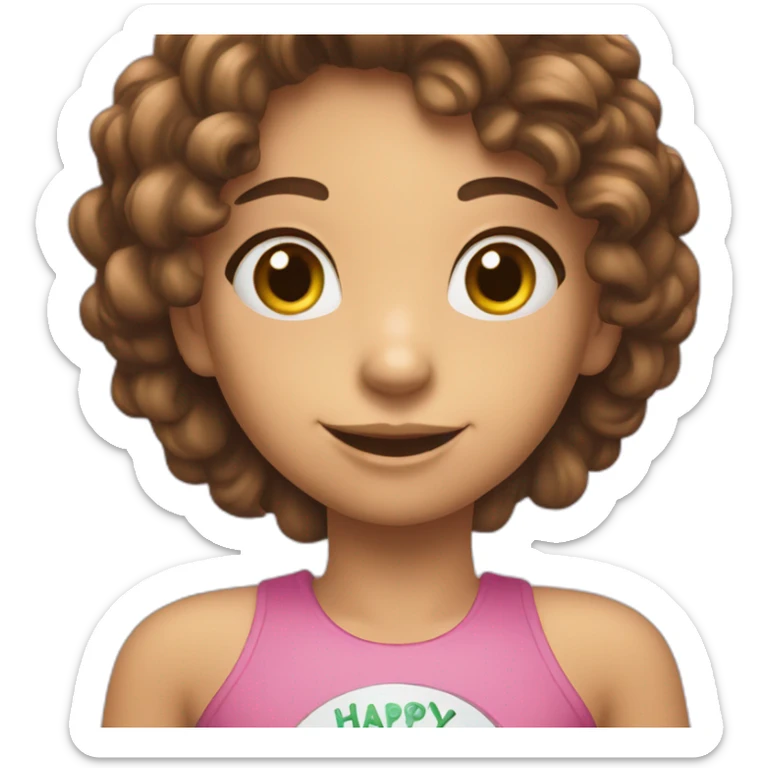 A girl holding a signboard that says “happy birthday twinnu sticker