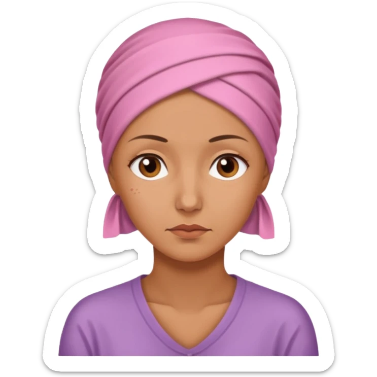 I want an emoji of a woman with cancer thinking sticker