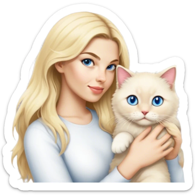 With a ragdoll cat  sticker