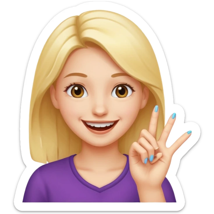 girl who bites the tip of her finger and smiles and rise her eyes  sticker