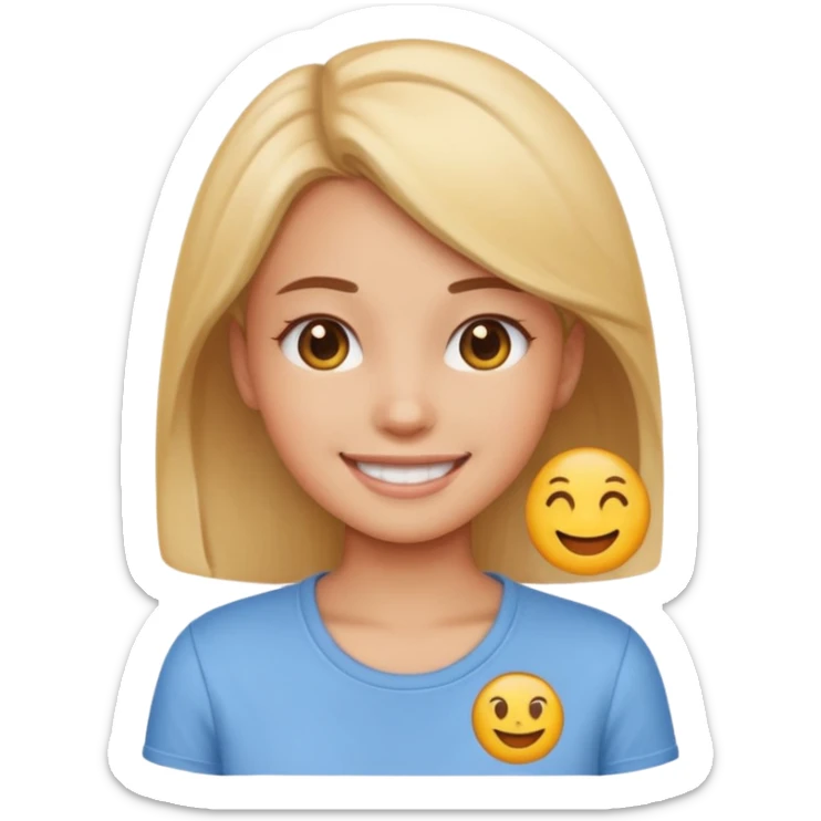 Naked but wearing shirt emoji girl sticker