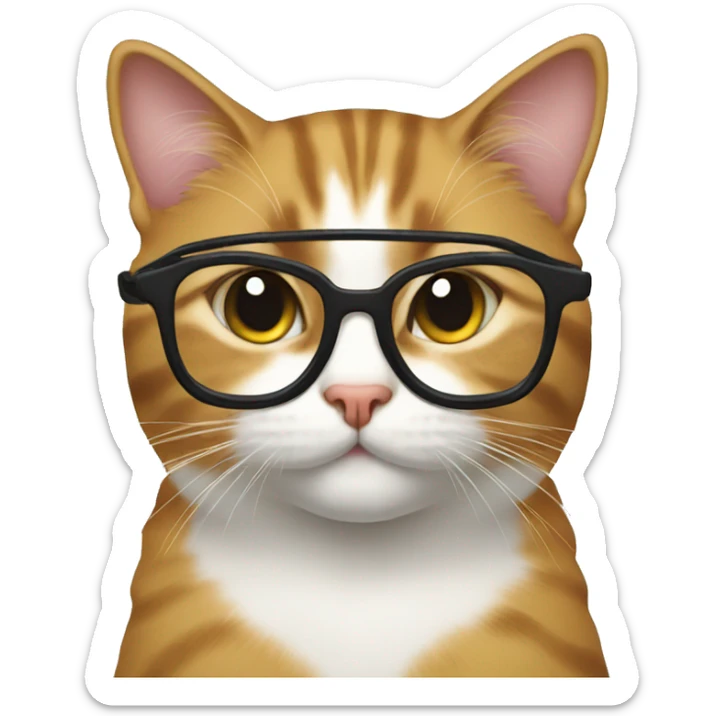 Cat with glasses sticker