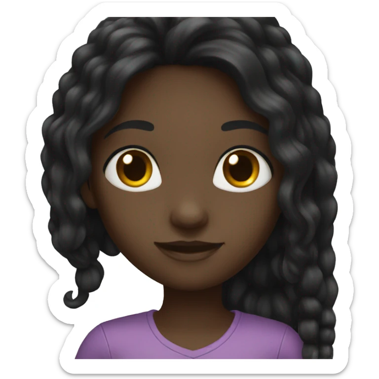 black long hair girl  sticker