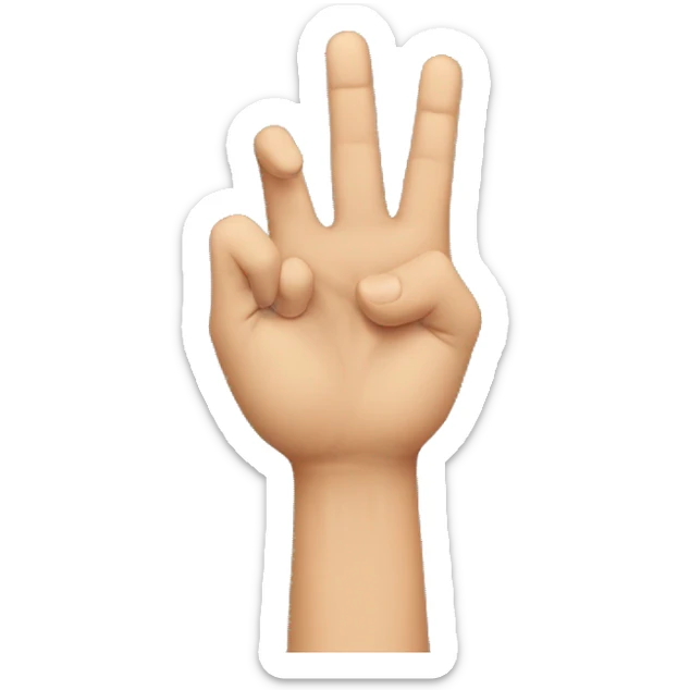 A person holding up their fingers signaling a small amount of something sticker