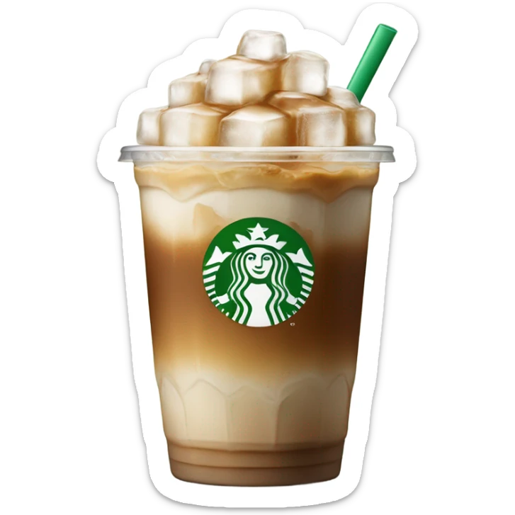 Starbuck ice coffee with ice cubes sticker