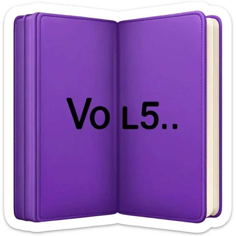 Closed purple book identical to the red book emoji 📕 but purple colored with "VOL. 5" written on the cover sticker