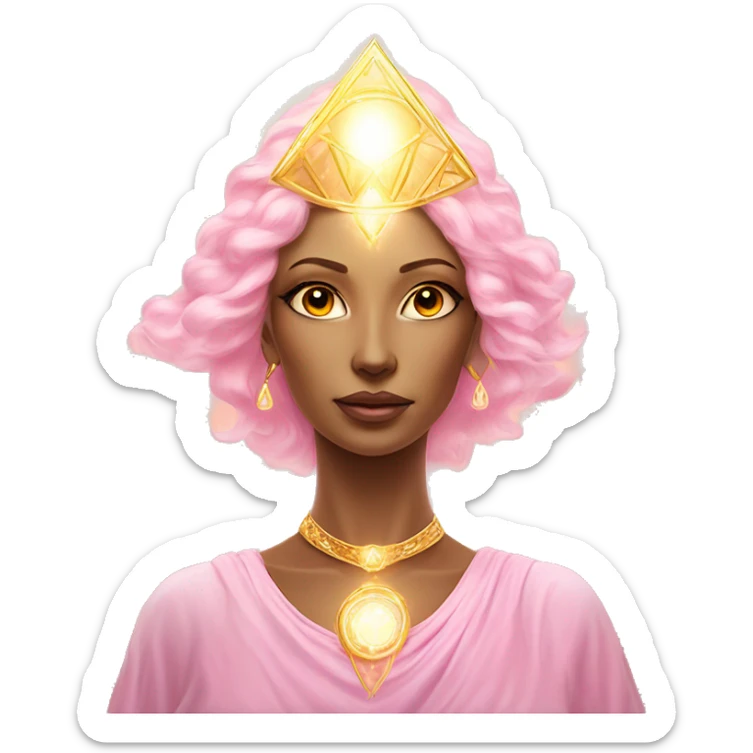 Pleiadian radiant golden diva woman female third eye pink sticker