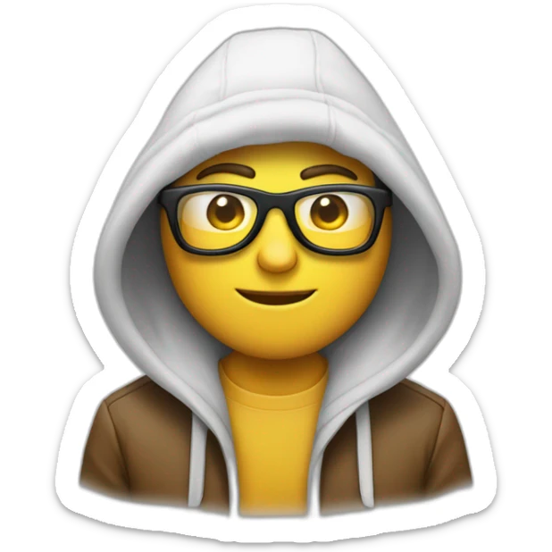 Homme blanc avec une capuche sur la tête et des lunettes  sticker
