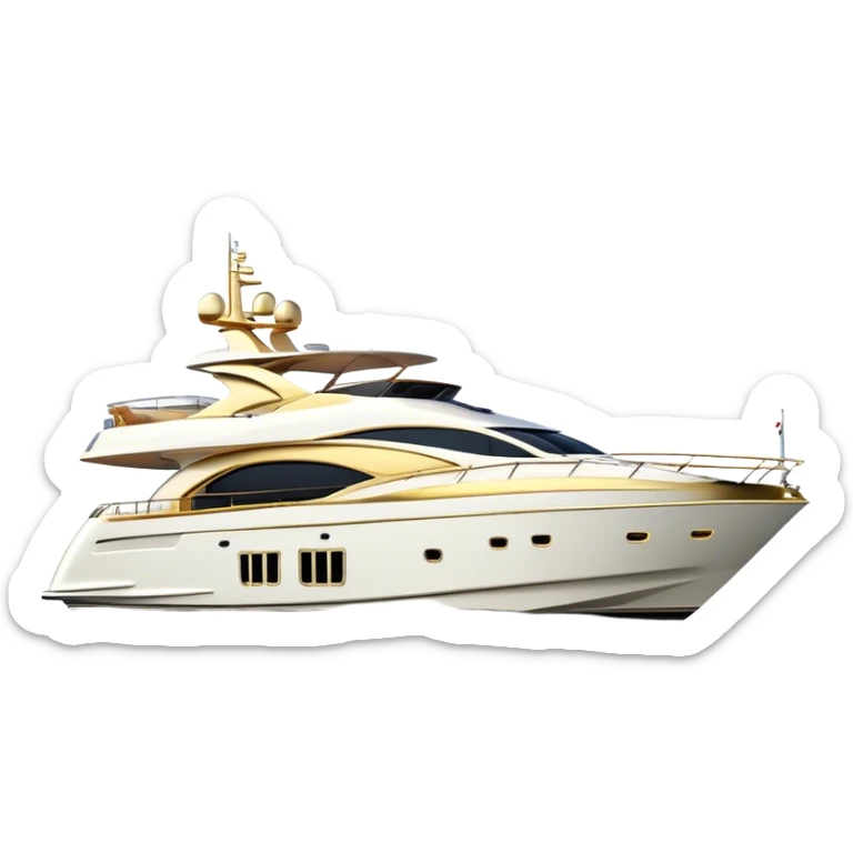 Luxury Yacht - Azimut 72 (Model Year: 2020) (Iconic colour: White with gold trim) sticker