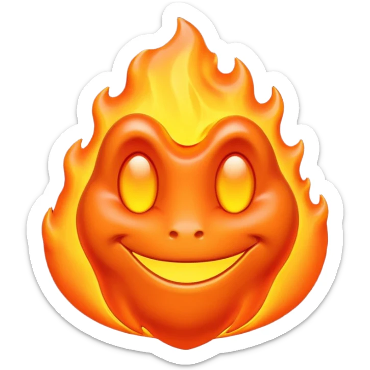 create an emoji of a little lava flow, no face just the lava, no volcano, something like a stain sticker