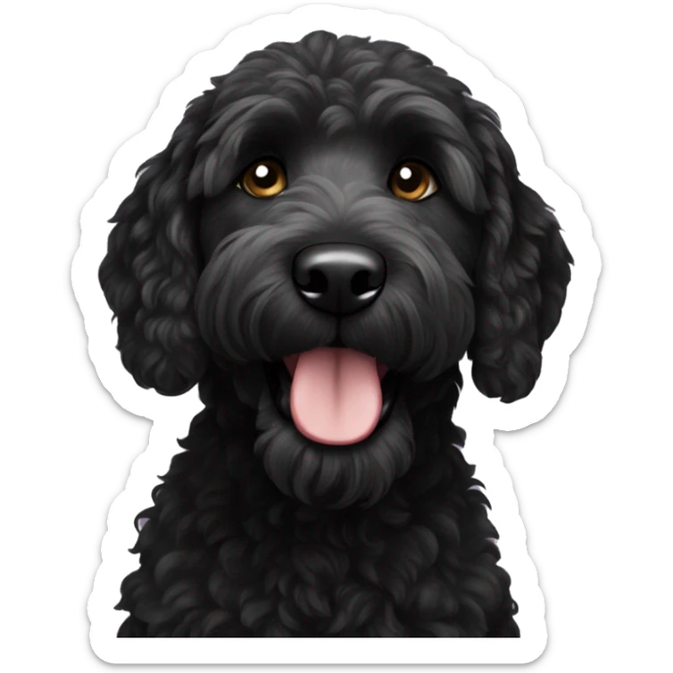 Black goldendoodle sticker