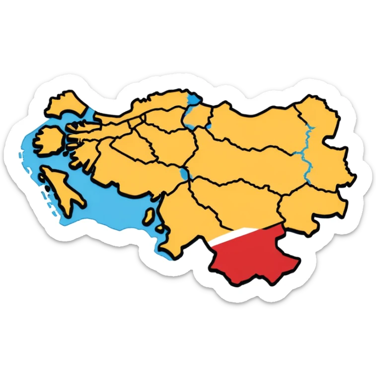 map of turkey transparent background but the outline of the map of turkey in black  sticker