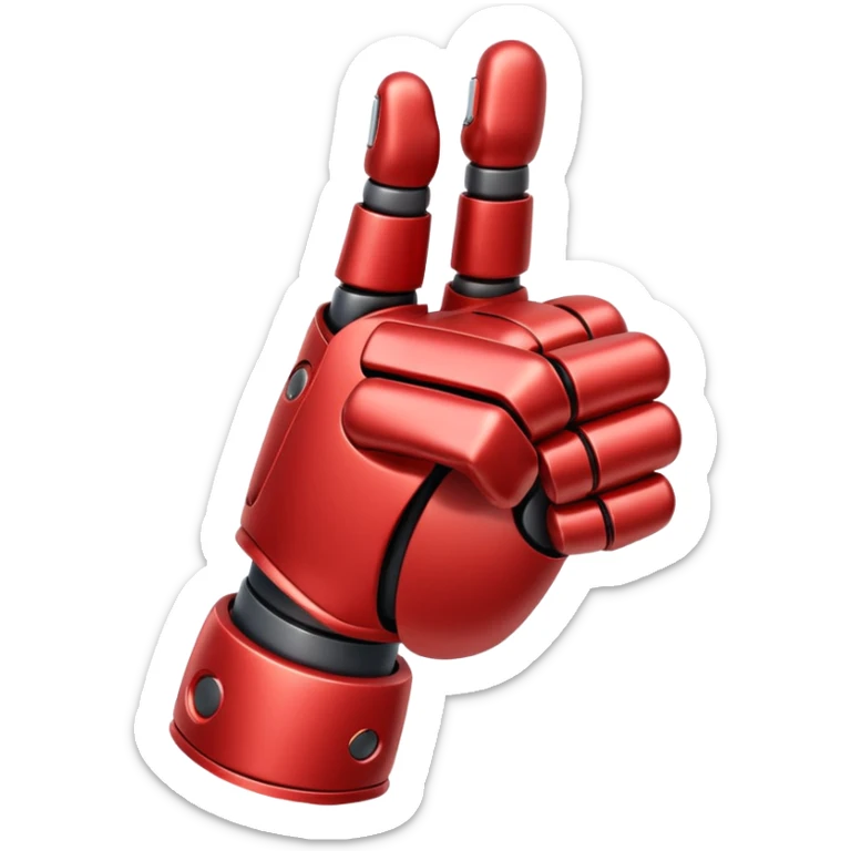 robot hand closed fist but the thumb is up and make the color of the robot  in the shade red sticker