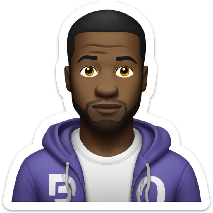 50 cent wearing a t shirt that says bizarro daycare sticker