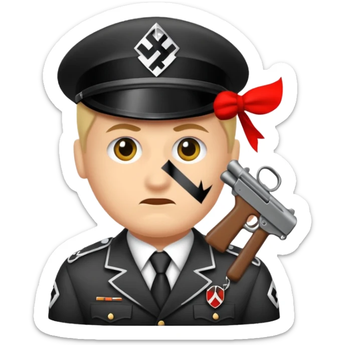 Hazme un emoji de la bandera nazi  con el real logo nazi sticker