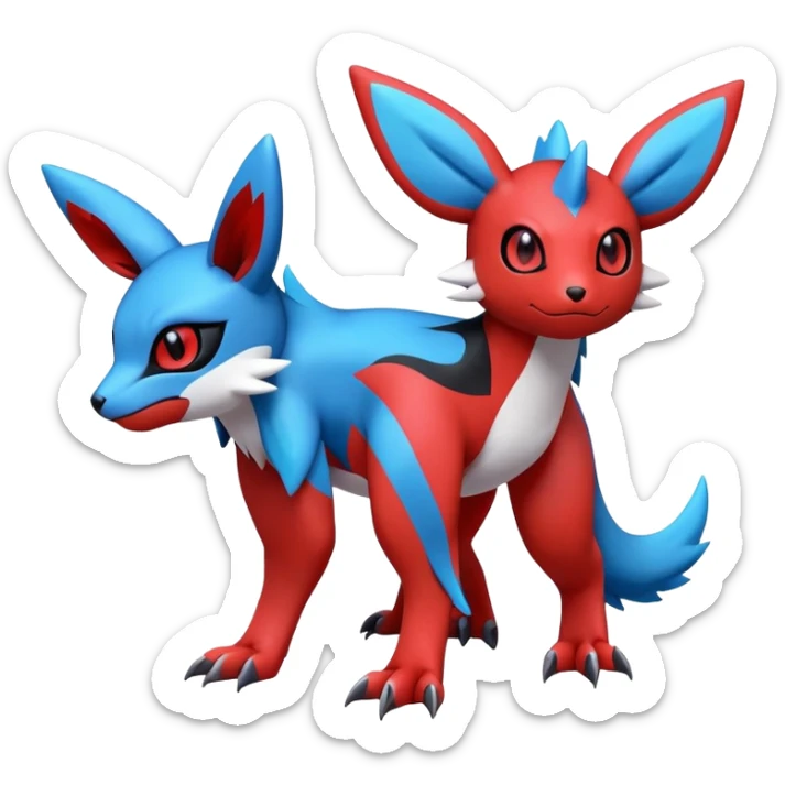  Cute Guilmon-Latias-Umbreon-Fakémon-hybrid-creature (full body)  sticker