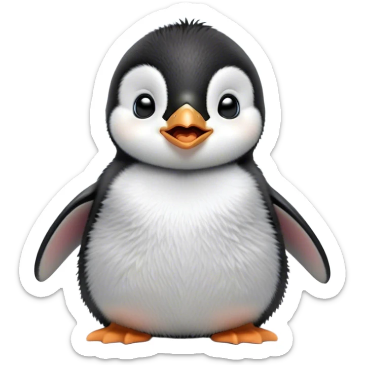 Cinematic Cute Yawning Baby Penguin Portrait Emoji, Head tilted slightly with a dramatic, wide-open yawn, showcasing soft, cuddly feathers and sleepy, half-closed eyes brimming with drowsy contentment, Simplified yet irresistibly adorable features, highly detailed, glowing with a soft, cozy polar glow, high shine, relaxed yet expressive, stylized with a dash of whimsical charm, soft glowing outline, capturing the essence of a drowsy yet affectionate arctic cherub that appears ready to stretch out for a nap! sticker