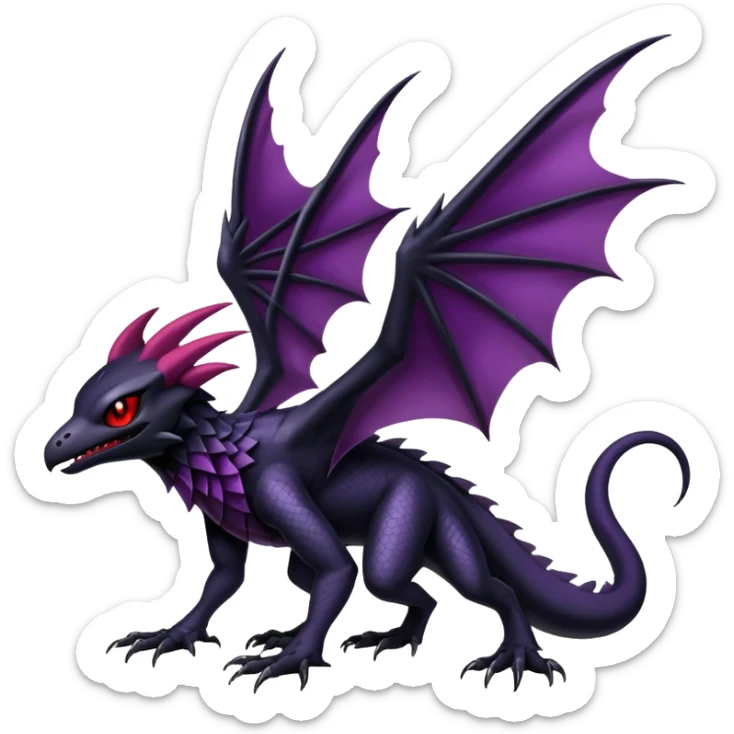 Shiny Epic Badass Gothic Dark Evil Noibat-Salandit-Darkrai-Hybrid (full body) sticker