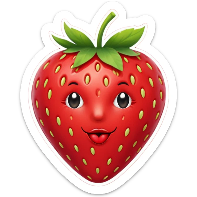 strawberry 🍓 and red kiss 💋 fashioned stylish little emoji for “slay” reaction sticker