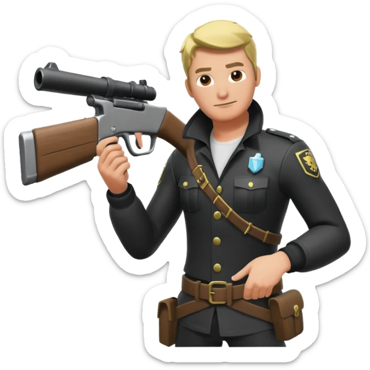 Crea un immagine con un uomo che fa il pollice alto stile fortnite  sticker