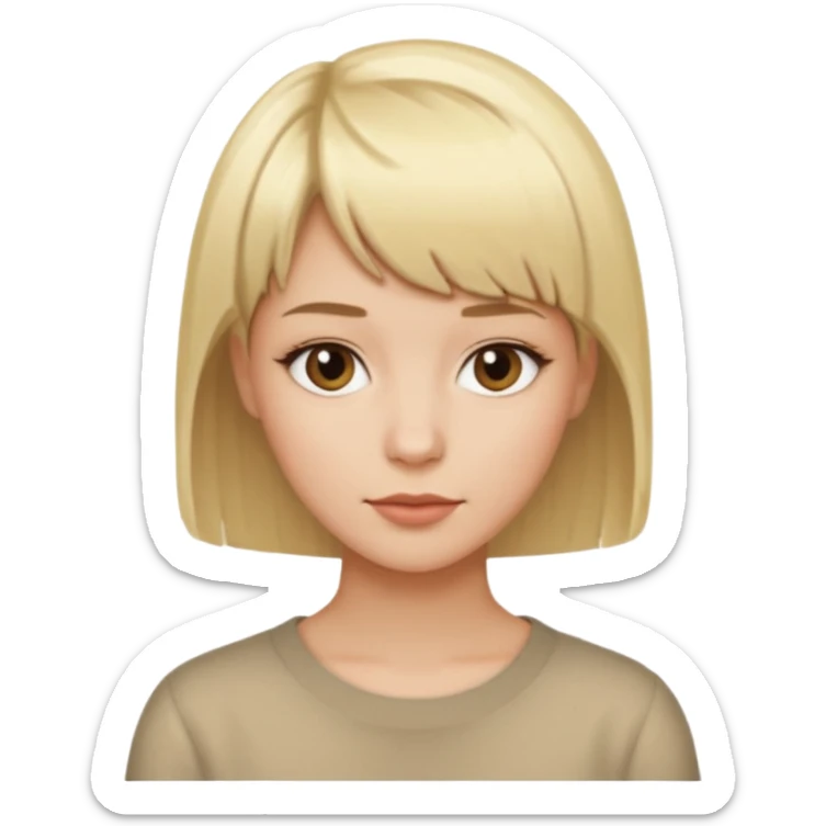 blondynka krótkie włosy z taką dłuższą grzywka sticker