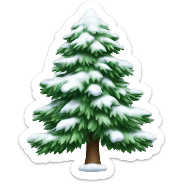 Evergreen with snow sticker