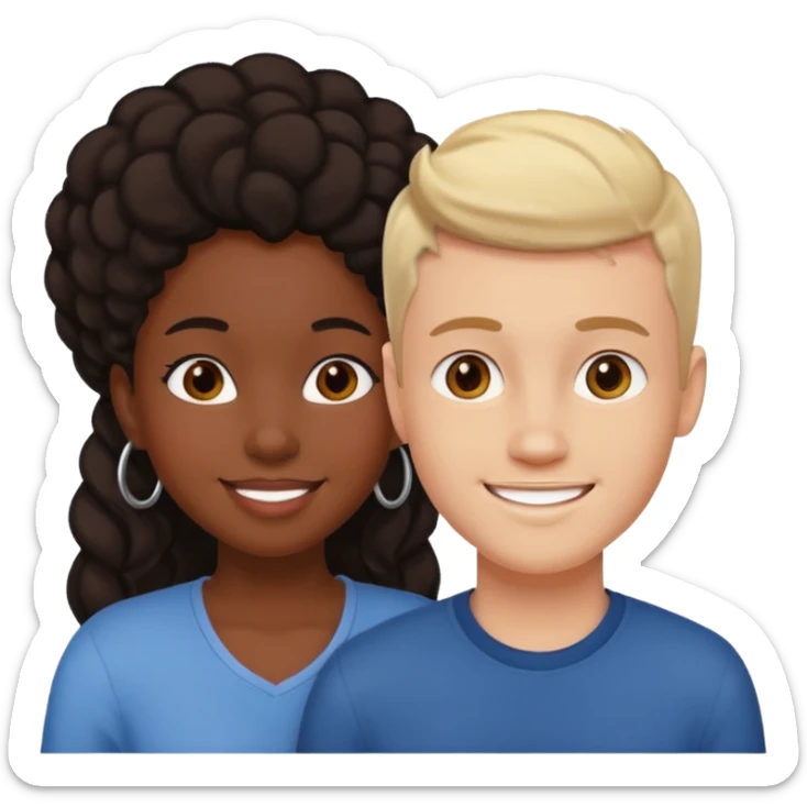Couple in love black girl and white boy  sticker