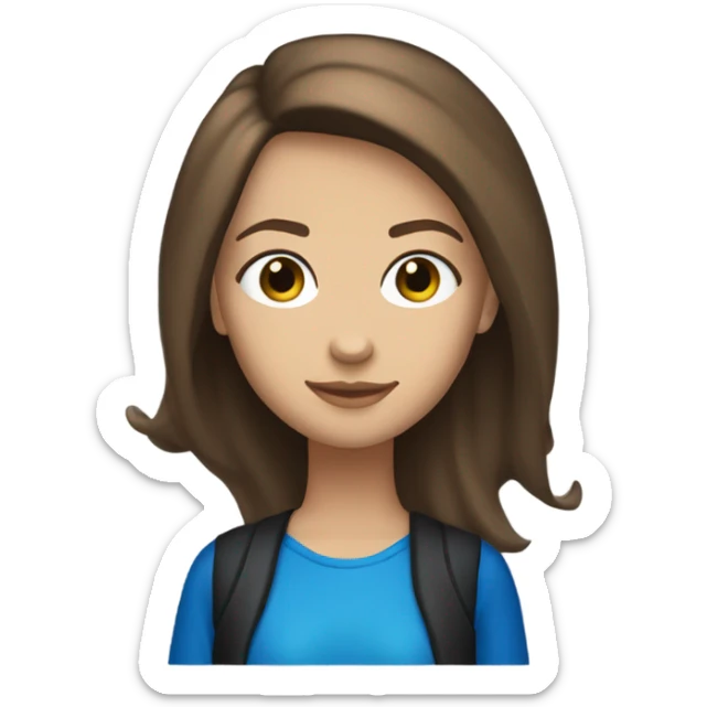 Teenage girl brown hair light skin and a blue quad Yamaha  sticker