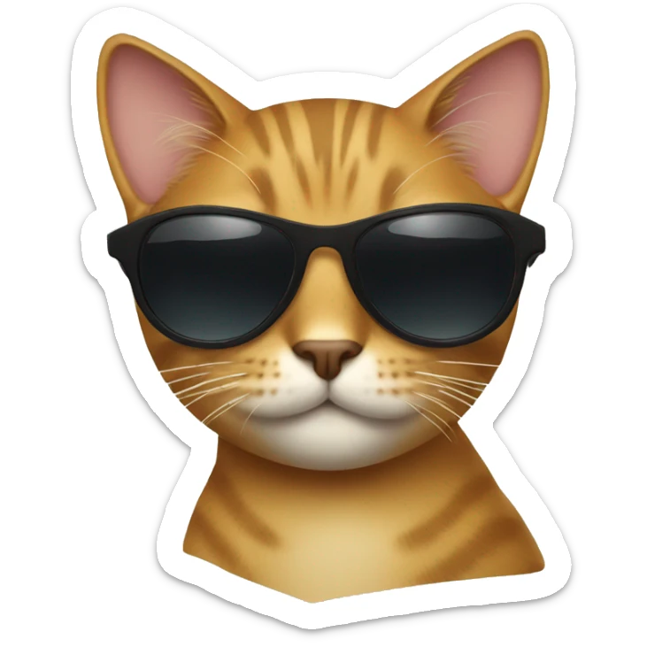 Cat with sunglasses sticker