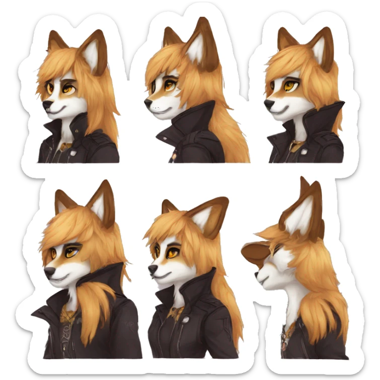 Edgy modern anthro furry by Falvie, LiLaiRa, AngieWolf sticker