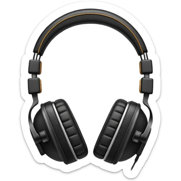 Icon of headphones with square ear pads in the Marshall style. sticker