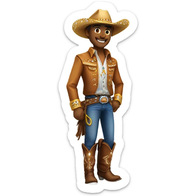 Disco cowboy sticker