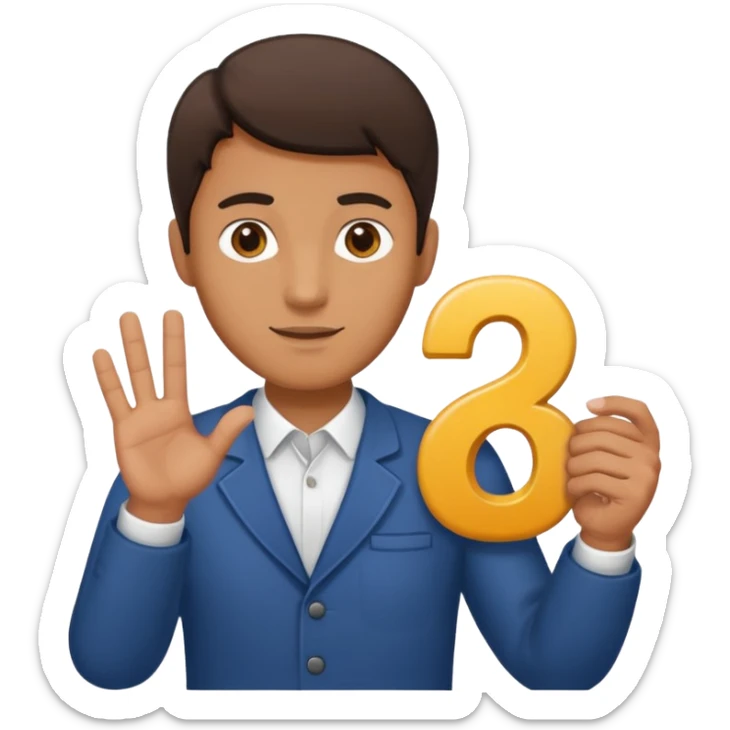 A Man holding the number 6 in one hand, and the number 7 in the other Hand.  sticker