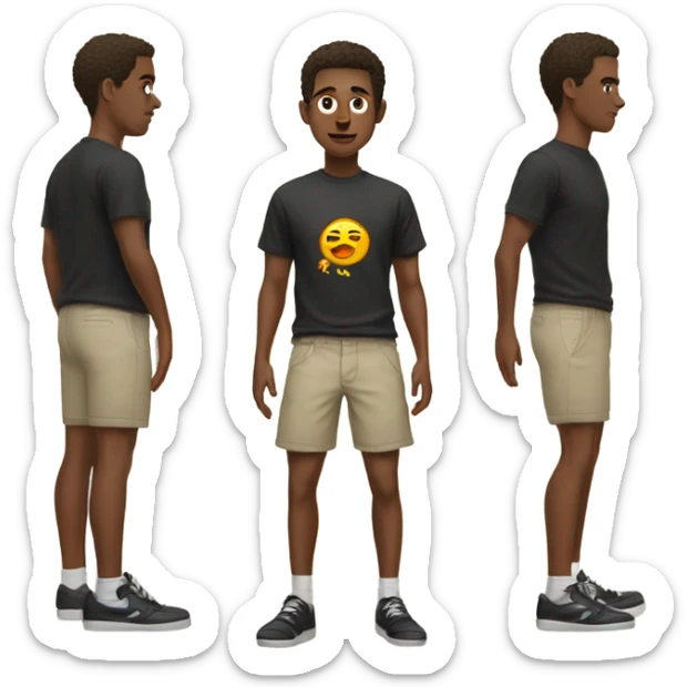 leprecauhn wearing a t-shirt shorts and black shoes sticker